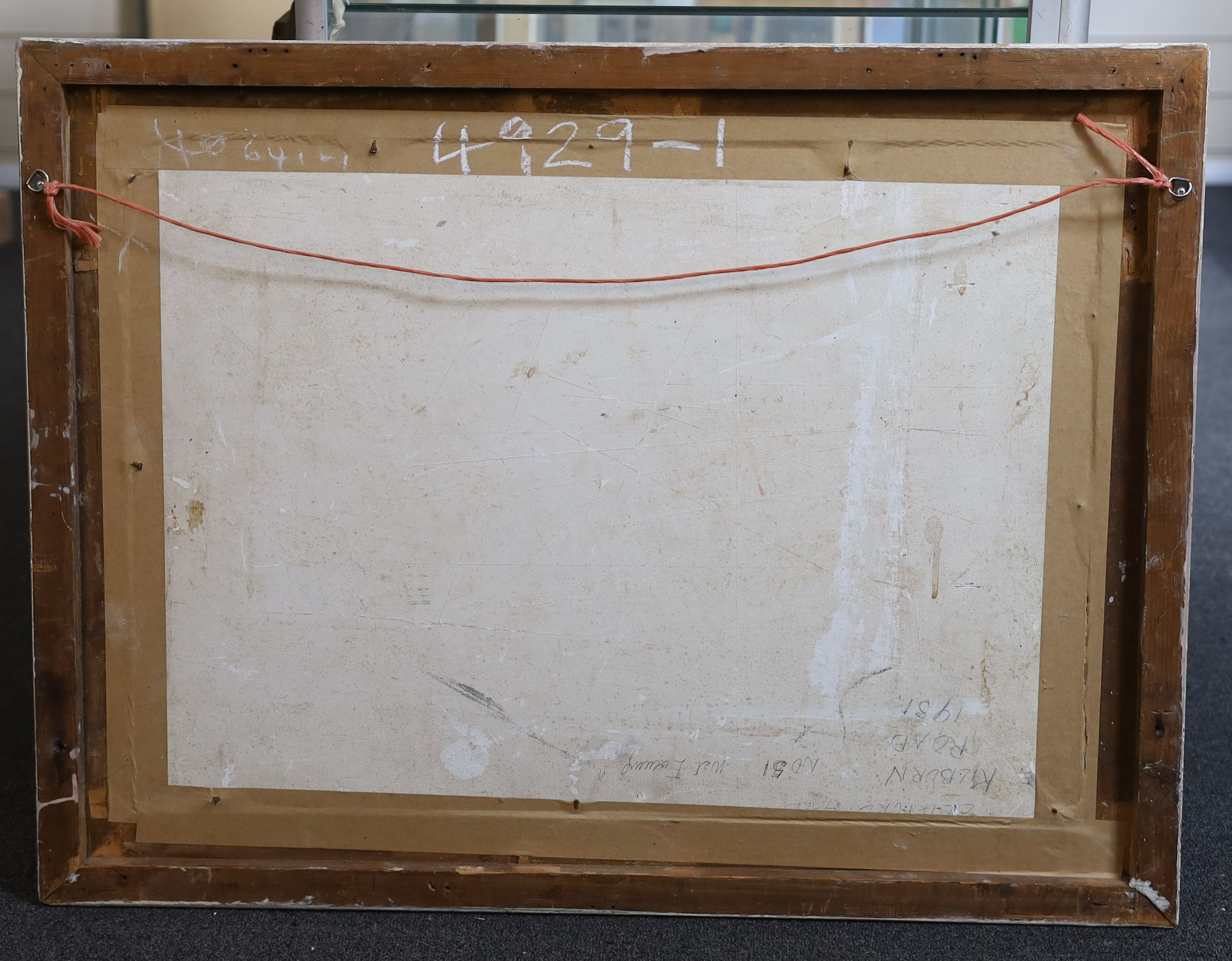 Modern British, pastel on paper laid on board, 'Umbrellas', 50 x 71cm